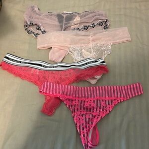 Victoria's Secret Pink Lace Thong Set